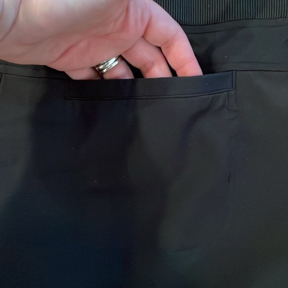 Athleta Black shorts 12 tall, 4” inseam stretch treckie fabric, tie waist - Picture 6 of 7